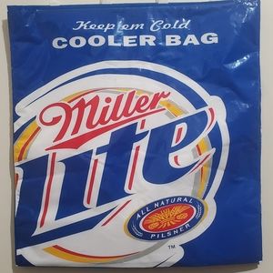 Miller Lite Large Flat Soft Snap Top Handle  Insulated Cooler Bag All Over Print